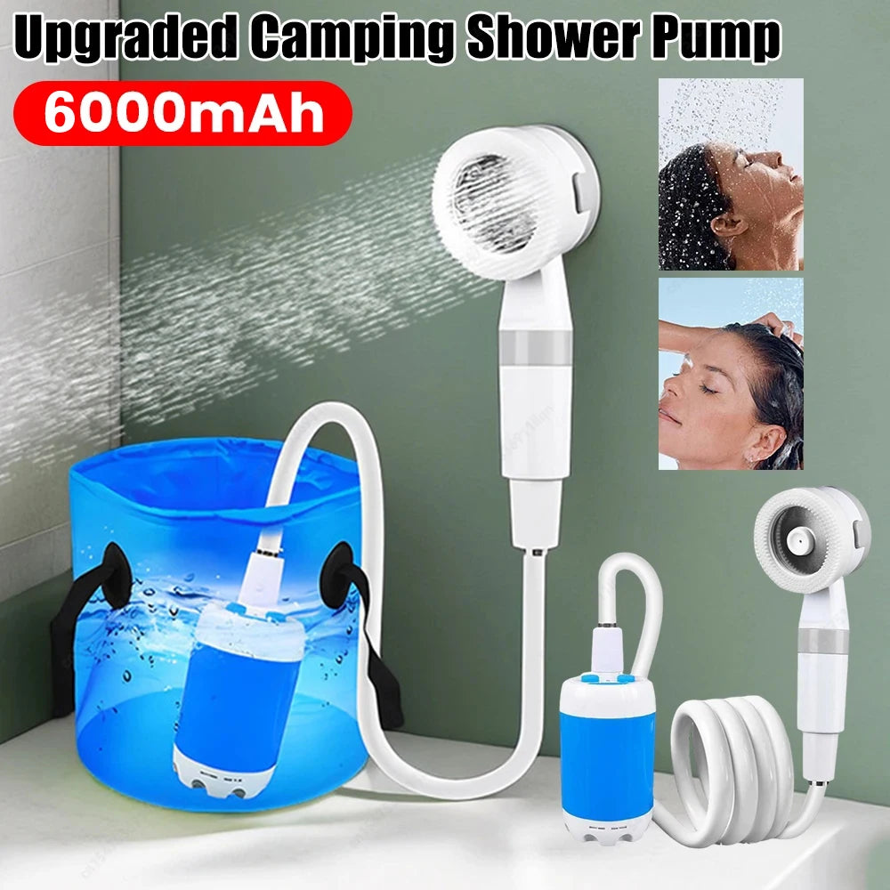 Portable Camping Shower Pump Rechargeable 4000mAh Digital