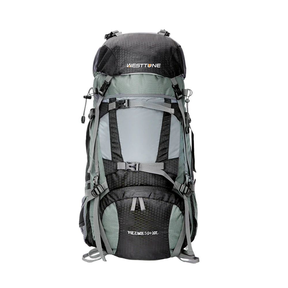 WESTTUNE 60L Explorer Internal Frame Backpack with Rain Cover