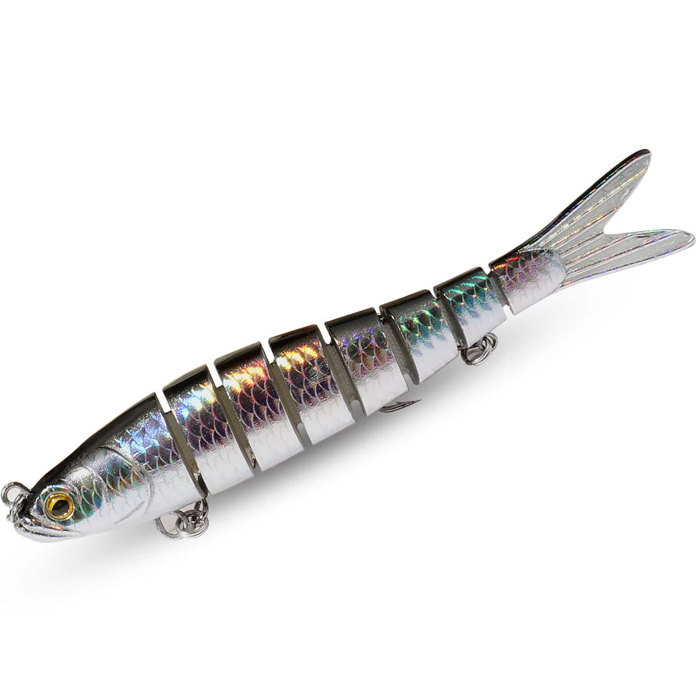 8-Segment Swimbait Fishing Lure – Slow Sinking Jointed Bass & Carp Hard Bait with Treble Hooks