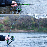 Heavy Duty 2-Section Fishing Rod & Reel Combo – Carbon Fiber Spinning Pole Set for Freshwater Fishing
