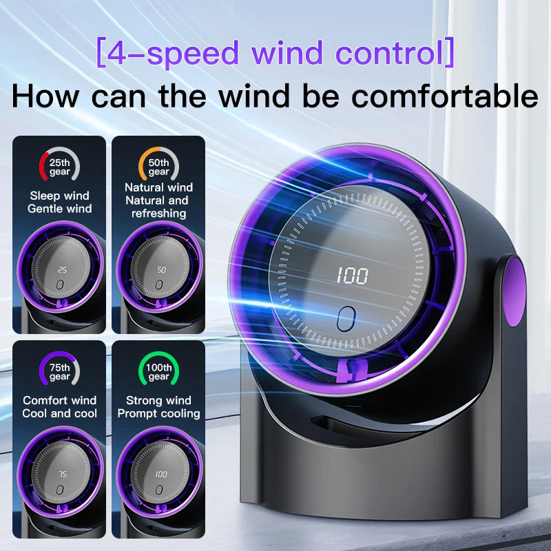 TINSOL Wireless Desktop Air Circulator Fan – Quiet Portable Fan for Desk, Wall & Ceiling Use