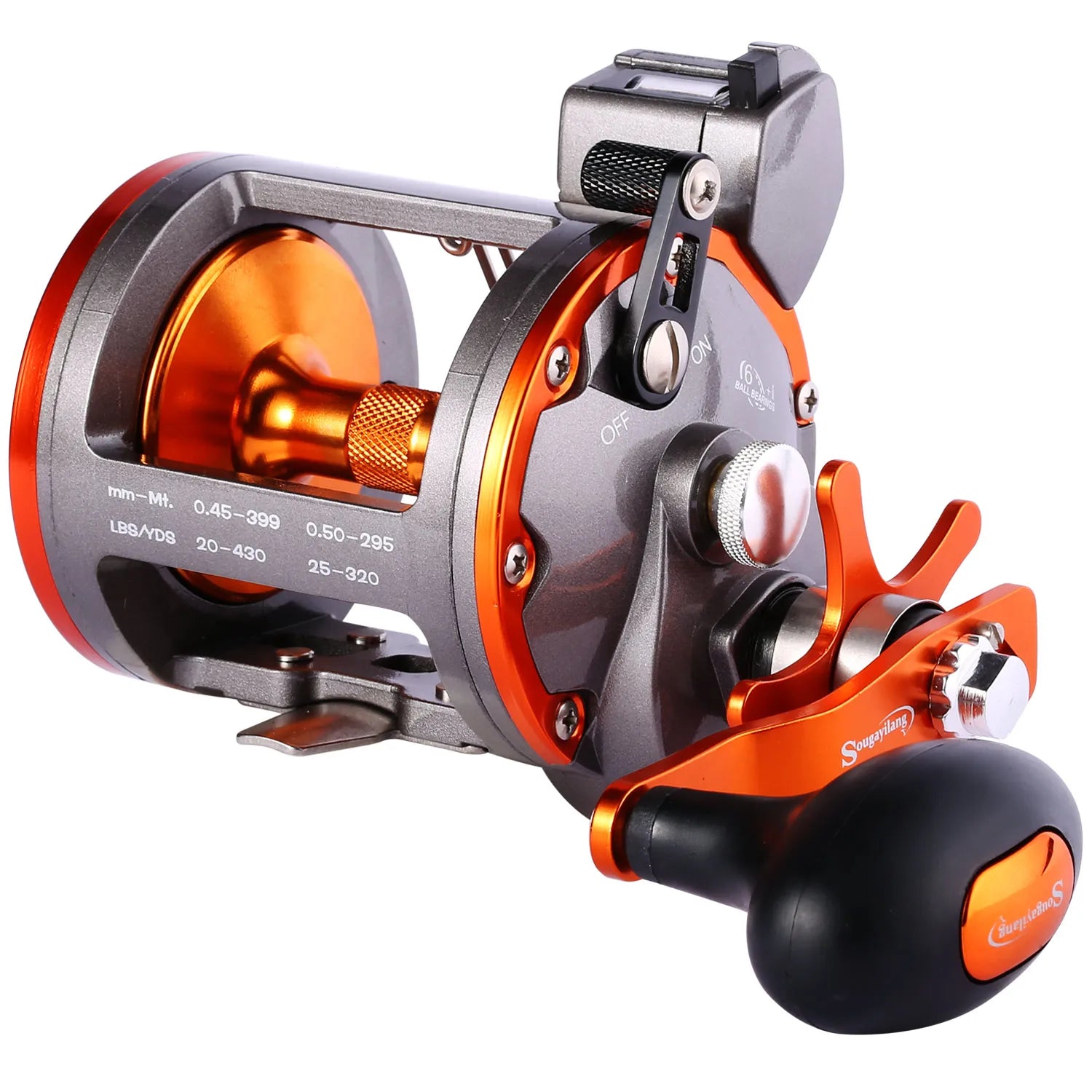 Heavy Duty Line Counter Trolling Reel – Conventional Level Wind Reel for Sea Fishing