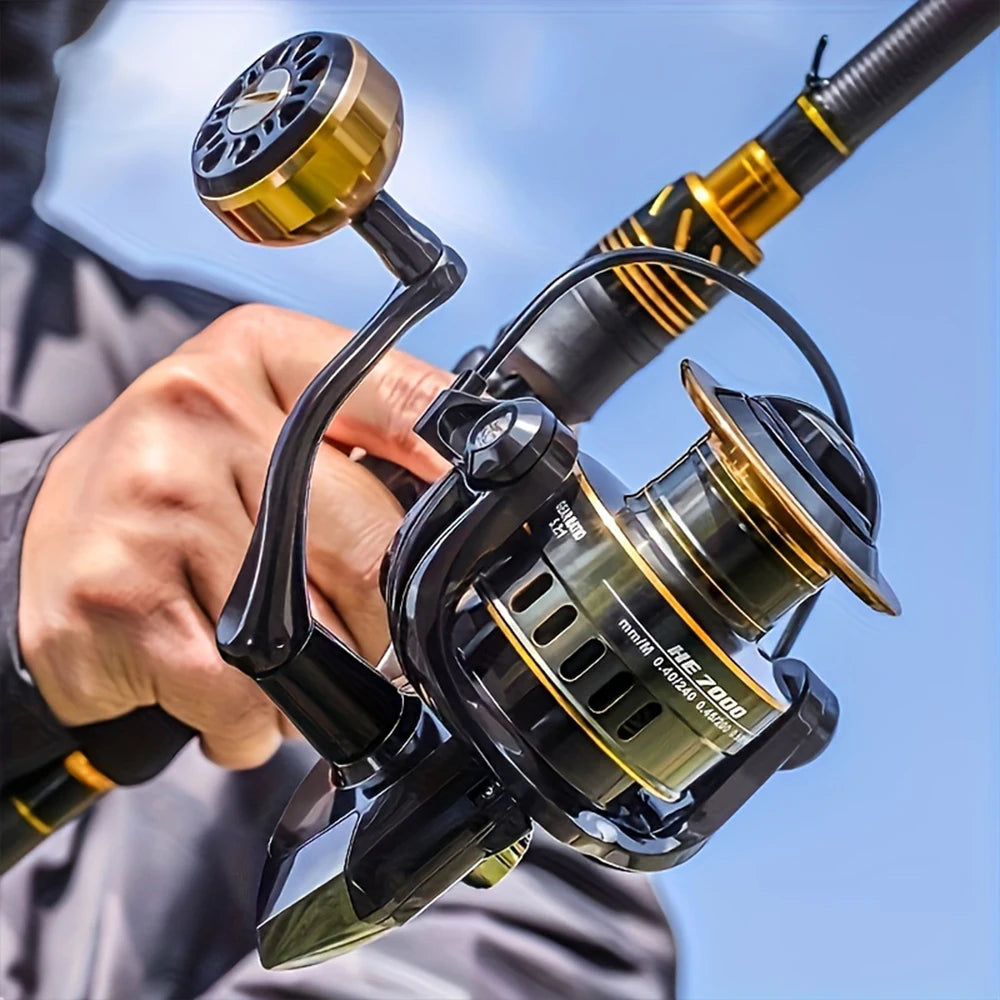 HE6000-7000 Spinning Wheel Fishing Reel – 5.2:1 Ratio 10KG Resistance | Field to Peak.