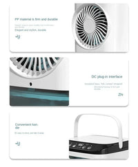 HOMEFISH Portable Air Cooler Fan – Dual Spray Ultrasonic Desktop Fan with Night Light