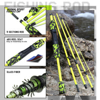 Heavy Duty Carbon Fiber Fishing Rod Combo – Portable Spinning Rod & Reel Set with Accessories