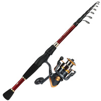 Sougayilang Telescopic Fishing Combo 1.8m 2.1m 2.4m Carbon Fiber Rod and 5.5:1 13+1BB Spinning Fishing Reel Fishing Kit Pesca