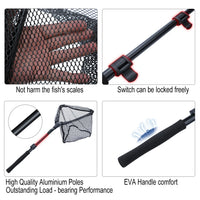 Sougayilang Fishing Tool Net Fishing tackle 70cm 95cm 115cm Portable Retractable Folding Fishing Net for Bass Carp Trout Fishing