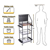 Fishing Rod Bracket, Fishing Equipment Holder , Fishing Cart Fishing Rod Tackle Box Reel Storage Rack