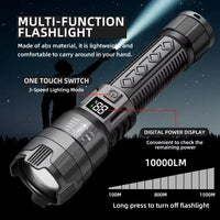 2PCs High Power LED Flashlight USB Rechargeable Tactical Torch