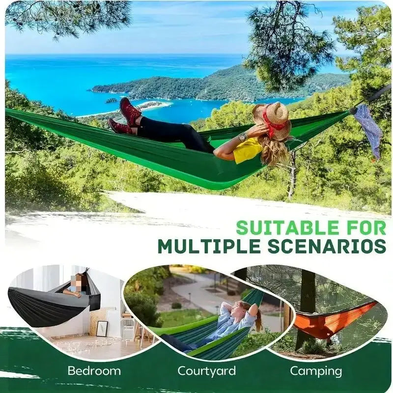 Portable Double Camping Hammock for Hiking & Beach