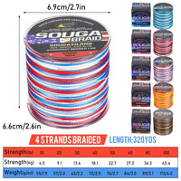Heavy Duty 4-Strand Braided Fishing Line – PE Multifilament Fishing Wire for Saltwater & Freshwater Fishing