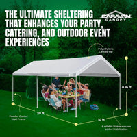 10x20 Heavy Duty Steel Frame Pop Up Carport