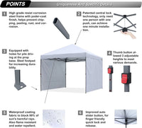 10x10 Pop Up Canopy Tent with Sidewalls