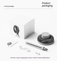HOMEFISH Rechargeable Camping Fan – Wireless Ceiling & Desktop Fan with LED Light and Power Bank