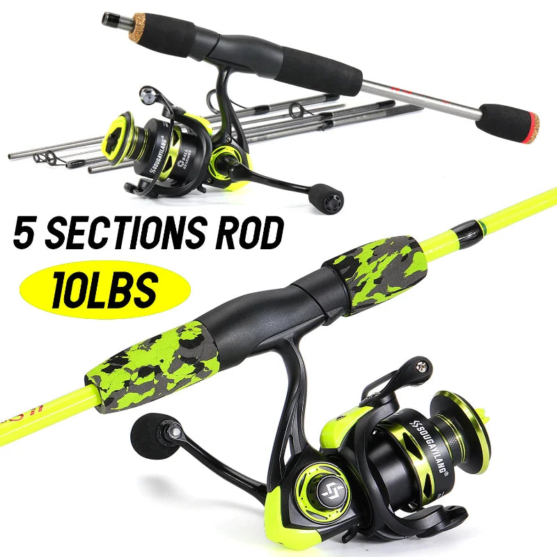 Heavy Duty Carbon Fiber Fishing Rod Combo – Portable Spinning Rod & Reel Set with Accessories
