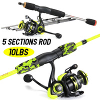 Heavy Duty Carbon Fiber Fishing Rod Combo – Portable Spinning Rod & Reel Set with Accessories
