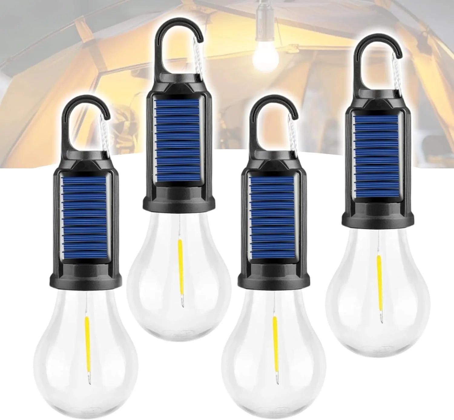 Portable Solar Camping Light with USB-C 3 Modes Waterproof