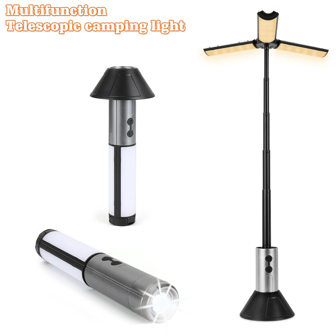 2-in-1 Rechargeable Camping Lantern & Flashlight with Hook