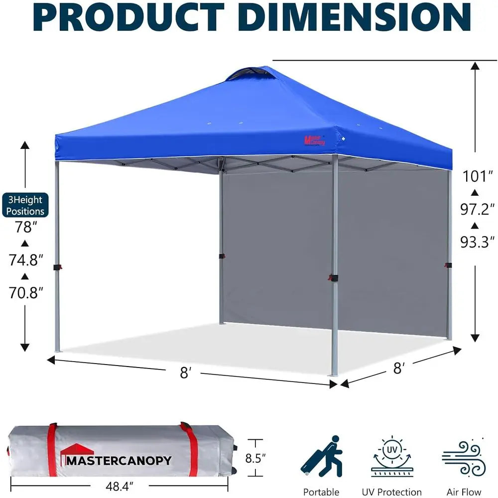 8x8 Pop Up Canopy Tent with Sidewall