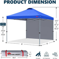 8x8 Pop Up Canopy Tent with Sidewall