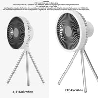 HOMEFISH Rechargeable Camping Fan – Wireless Ceiling & Desktop Fan with LED Light and Power Bank