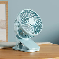 Portable Rechargeable Clip Fan – 720° Rotating Hanging Fan with Night Light for Camping & Outdoor Use