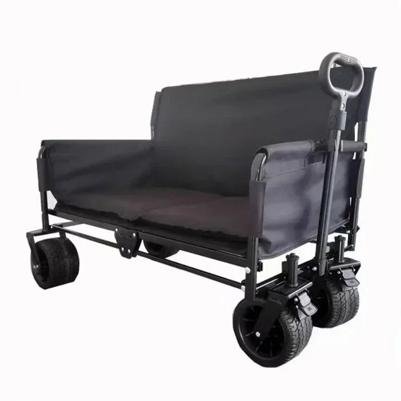 Collapsible Folding Utility Beach Cart Wagon Heavy Duty Large Capacity Fold Wagon Ourdoor Trolley Portable Garden Camping Cart