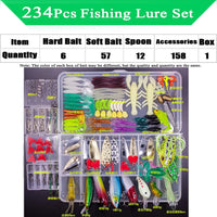 Fishing Lure Kit with Tackle Box for Bass & Pike