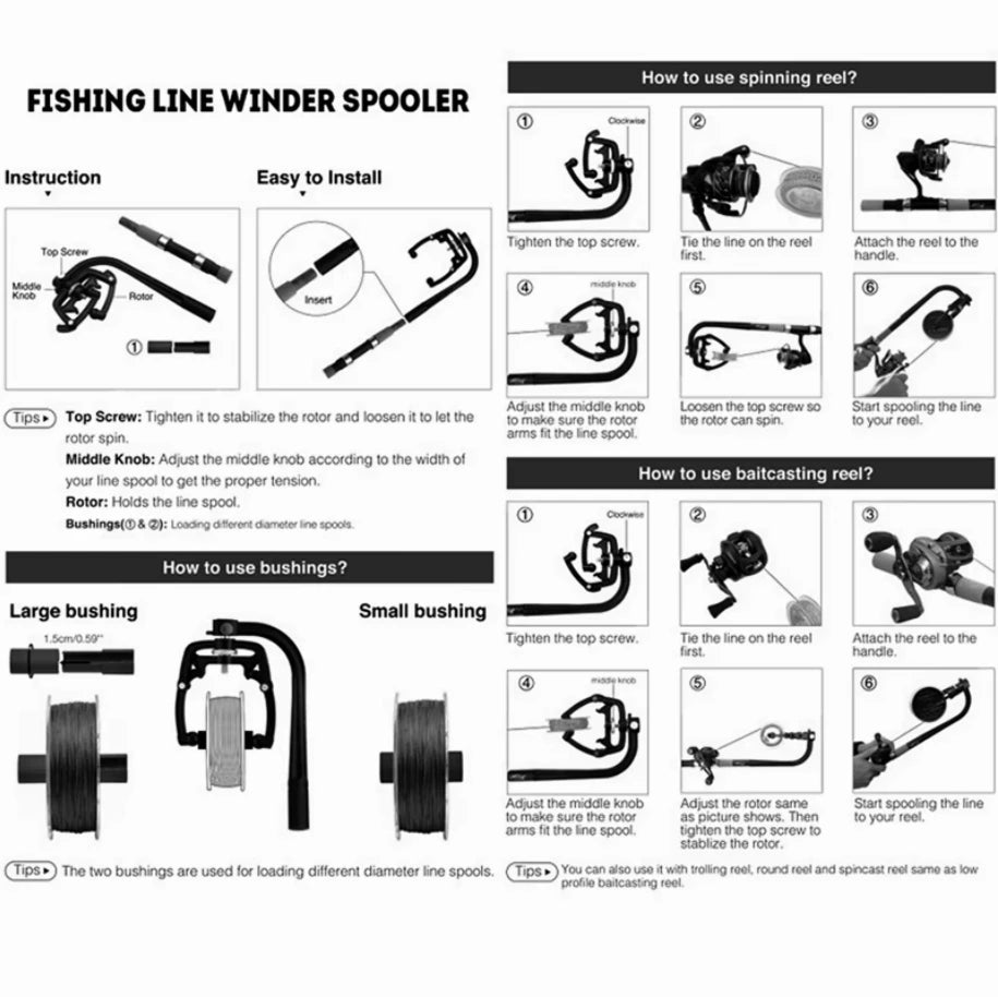 Portable Fishing Line Spooler System – Heavy Duty Reel Spooling Station for Fishing Tackle