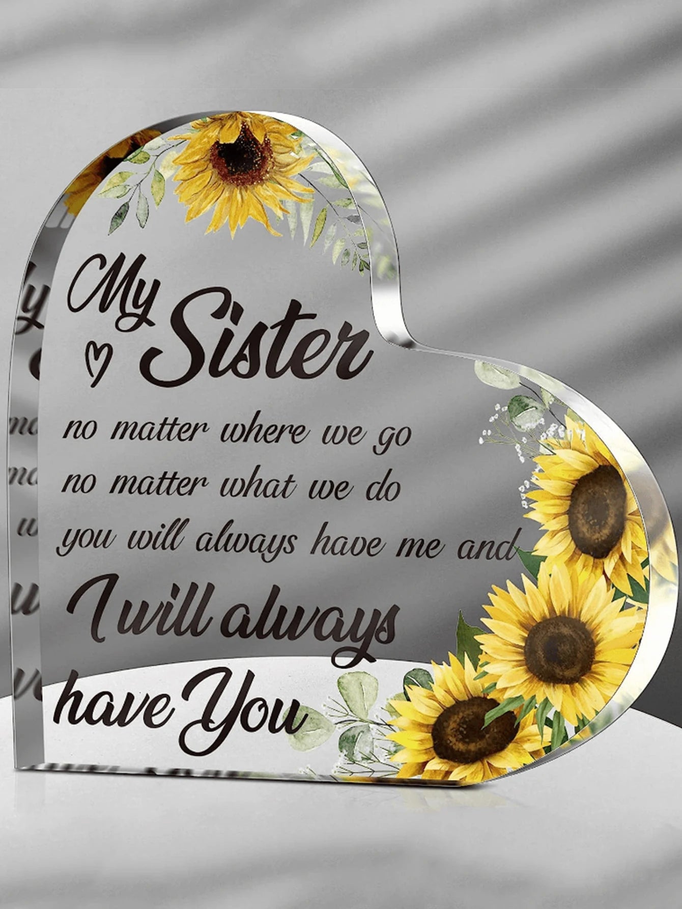 Acrylic Heart Keepsake - Gift for Sister