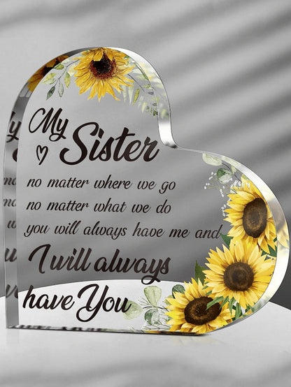 Acrylic Heart Keepsake - Gift for Sister