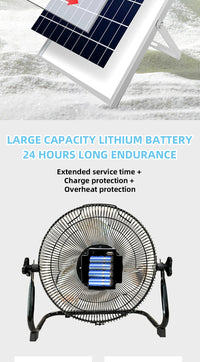 Battery Operated Solar Fan – Portable Indoor & Outdoor Fan with USB Phone Charging Output