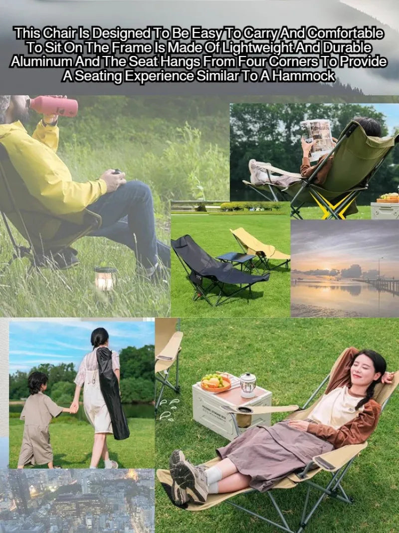 Portable Folding Recliner Beach Chair Leg Rest Lunch Break Folding with Outdoor Lunch Chair Outdoor Camping Chair Fishing Chair