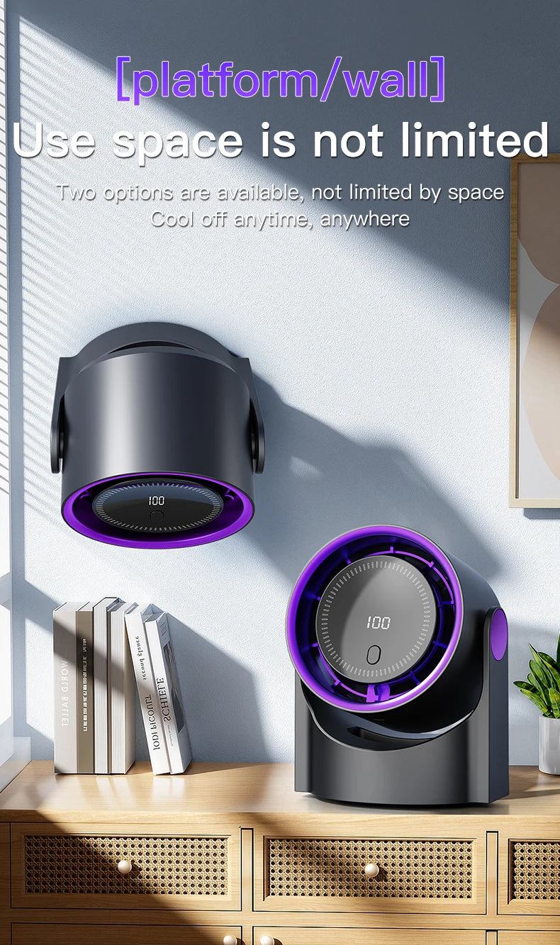 TINSOL Wireless Desktop Air Circulator Fan – Quiet Portable Fan for Desk, Wall & Ceiling Use