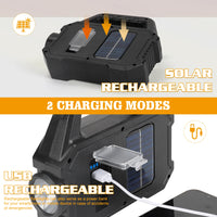 2000LM Solar-Powered LED Flashlight - Waterproof 6 Modes
