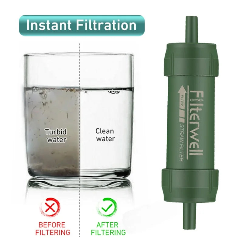 Portable Water Filter Straw for Camping & Emergency Use