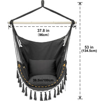 Heavy Duty Macrame Hanging Chair with Cushions