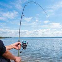 Sougayilang 1.8m MH Spinning Fishing Rod Reel Combo 2 Section Cross Carbon Fiber Pole 5.2:1 Gear Ratio Reel for Freshwater