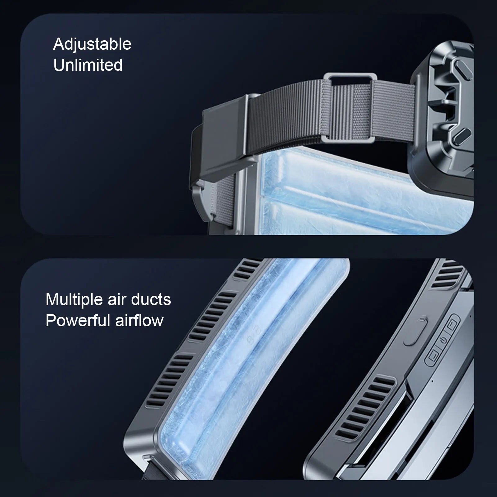 Wearable Waist Fan – 3-Speed Outdoor Belt Fan with Cooling Compress Design for Sports & Work