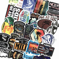 Outdoor Fishing Stickers Pack – Waterproof Decals for Laptop, Car & Skateboard