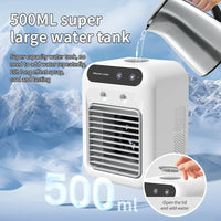 Mini Desktop Air Cooler Fan – USB Rechargeable Humidifier Fan with Transparent Design