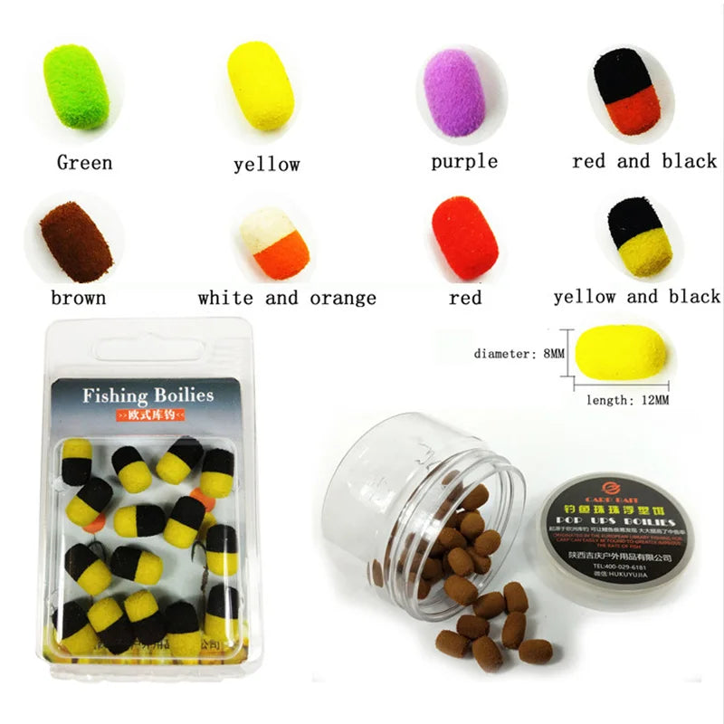 Floating Boilies Carp Fishing Bait Set – High Buoyancy Hair Rig Fishing Baits (15PCS)