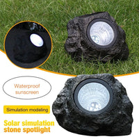 5W Solar Powered Light Simulation Stone Lights Spotlight Decoration Cold White IP65 Waterproof for Outdoor Garden Lawn Lamps