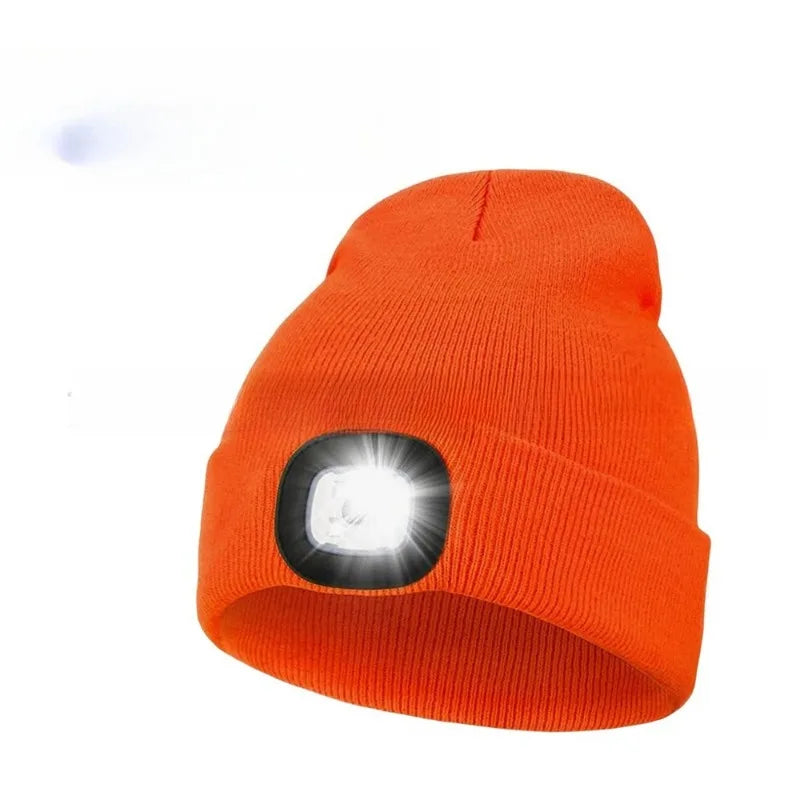 Unisex LED Knitted Beanie Hat | USB Rechargeable Headlamp Winter Warm Hat for Night Activities