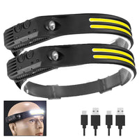 USB Rechargeable COB LED Headlamp – Waterproof Sensor Headlight for Camping & Fishing