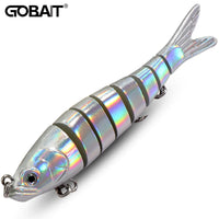 8-Segment Swimbait Fishing Lure – Slow Sinking Jointed Bass & Carp Hard Bait with Treble Hooks