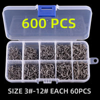 Heavy Duty Fishing Hooks Set – High Carbon Steel Barbed Fishhooks with Storage Box