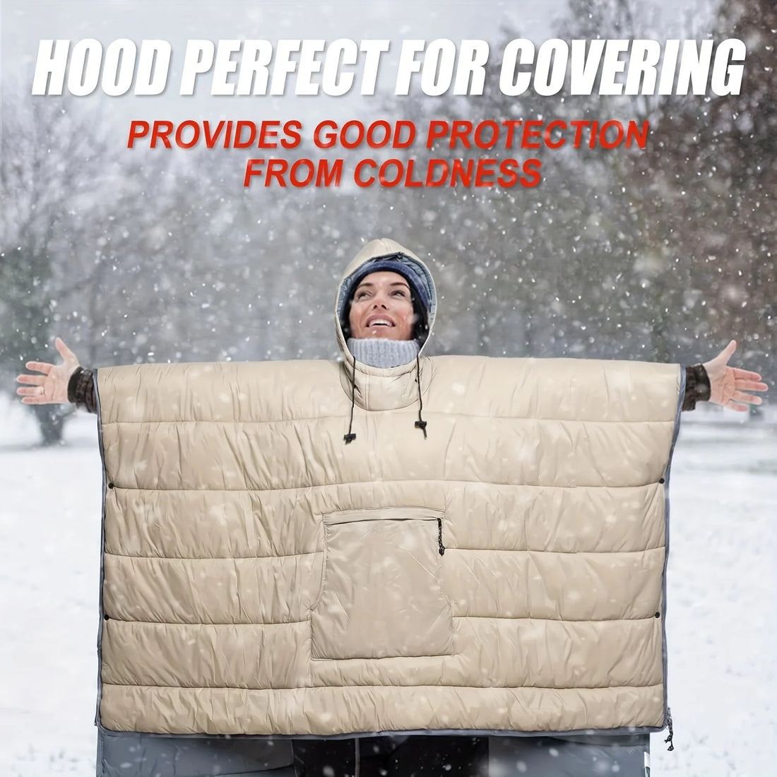 Unisex Wearable Sleeping Bag Poncho – Waterproof Windproof Hooded Camping Blanket for Travel & Outdoor Adventures