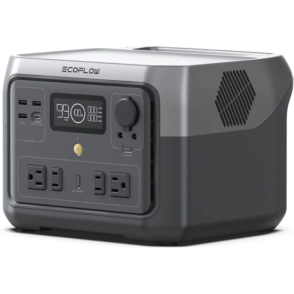EcoFlow RIVER 2 Max 500 Portable Power Station – 499Wh LiFePO4 Battery, 1000W Output, 1-Hour Fast Charging Solar Generator for Camping & Backup Power