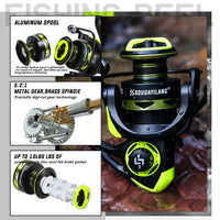 Heavy Duty Carbon Fiber Fishing Rod Combo – Portable Spinning Rod & Reel Set with Accessories